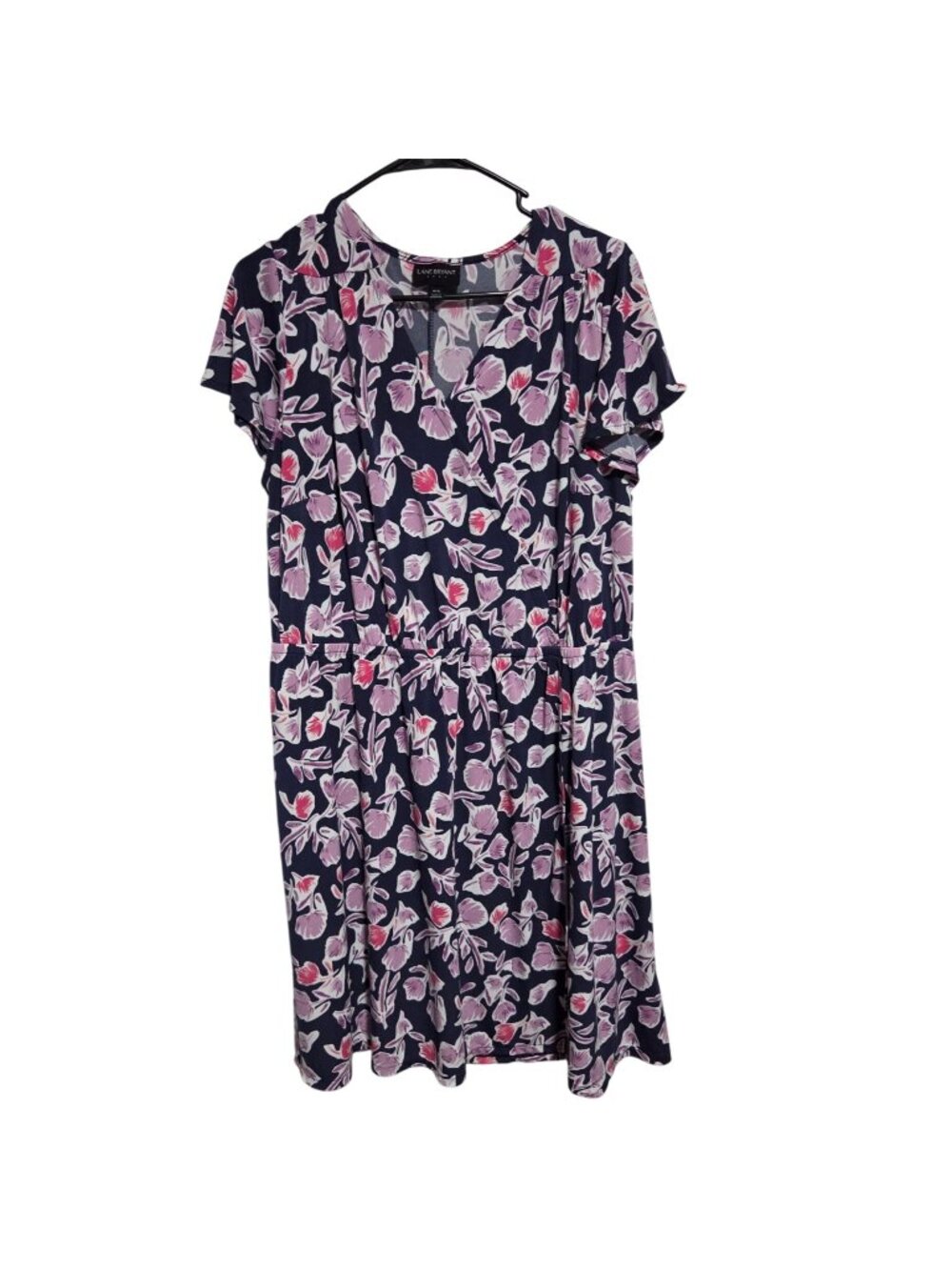 Lane Bryant Garden Floral Dress Size 14 16 Blue Pink Cottage Core Romantic Midi